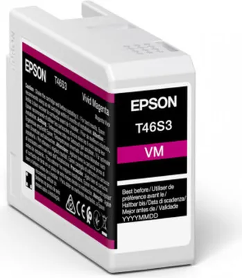 Obrázok produktu pre Epson Singlepack Vivid Magenta T46S3 UltraChrome Pro 10 ink 25ml, Jasná magenta, 25 ml, 1 kusov, Balenie po jednom kuse