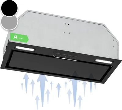 Image de Klarstein Hotte Aspirante 60cm, Hotte Aspirante Encastrable Silencieuse, Hotte de Cuisine 60 cm avec Lampes LED, Débit d'Air Puissant 397 m³/h, Hotte avec Évacuation, Commandes Tactiles