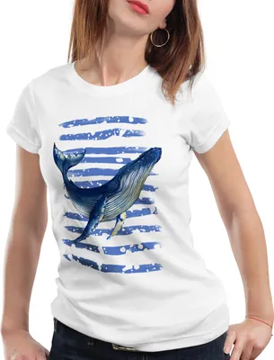 Produktbild von style3 Blauwal Damen T-Shirt meer ozean tauchen, Größe:M