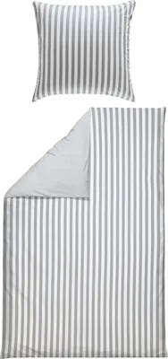 Produktbild von Erwin Müller Wendebettwäsche silber-weiß 1x 155x200 cm + 1x 80x80 cm