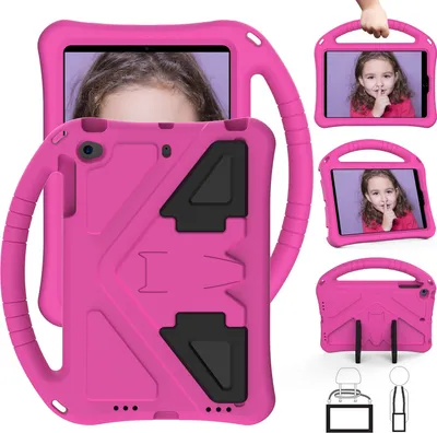 Image de Étui pour iPad Mini 5/4/3/2/1, étui antichoc léger en EVA avec support pliable et poignée Rose
