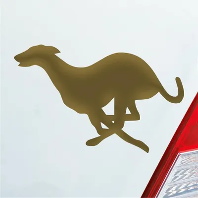 Produktbild von Auto Aufkleber Windhund Hund Dog Animal Tier 12x7,5 cm Gold Sticker Heckscheibenaufkleber