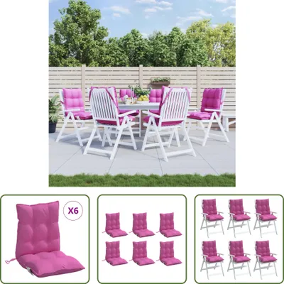 Produktbild von The Living Store Niedriglehner-Auflagen 6 Stk. Rosa Oxford-Gewebe