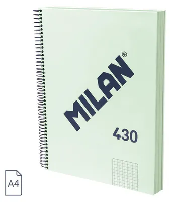 Zdjęcie produktu dla Milan 57143E120GR, Monochromatyczny, Zielony, A4, 120 ark., 95 g/m², Papier w kratkę