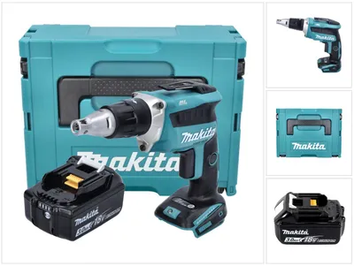 Immagine prodotto di Makita DFS 452 F1J 18 V avvitatore a batteria senza spazzole per cartongesso + 1x batteria 3,0 Ah + Makpac - senza caricabatterie