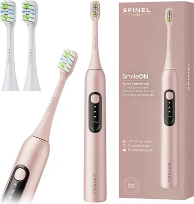 Zdjęcie produktu dla Szczoteczka soniczna SpinelCare SmileON Pink z 2 nasadkami biała USB-C IPX7