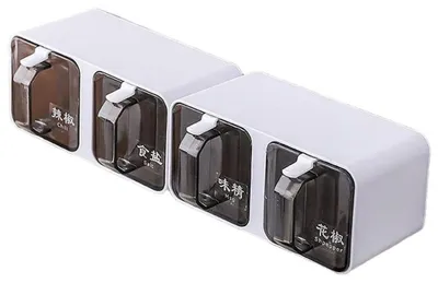 Immagine prodotto di Set di 4 contenitori trasparenti per spezie con cucchiaini