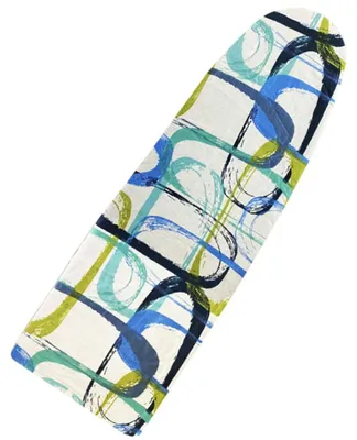Strijkplankovertrek 140x47 cm, Baumwolle, hitzebeständig bis 200°C, blau-grün