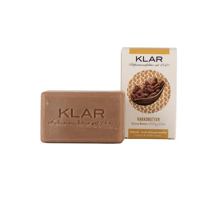 Obrázok produktu pre Klar Seifen Kakaobutterseife 100g, Cosmos zertifiziert, palmölfrei