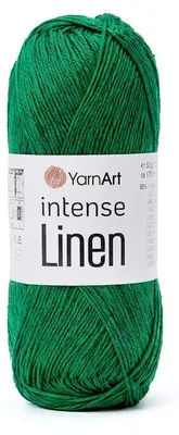 Produktbild von YarnArt Intense Linen 4127 Dunkelgrün – Sommergarn aus Leinen/Viskose, luftig & weich 50g/175m