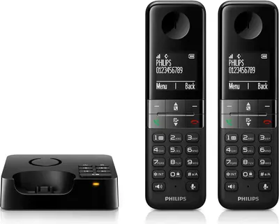Produktbild von Philips Schnurlostelefon D4752B DECT - Schnurlostelefon – Dect Telefon 2er Set – Telefon Schnurlos mit Anrufbeantworter - Telefon für Haus - Plug-and-Play