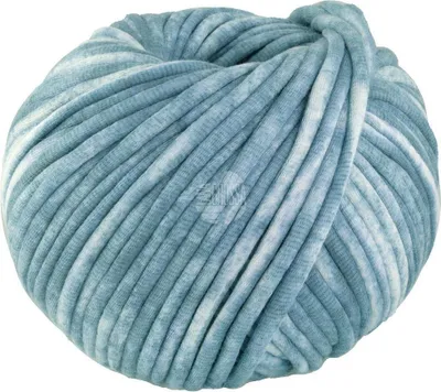 Produktbild von Lana Grossa GELATO VINTAGE 100 g weiches, gefülltes Baumwoll-Schlauchbändchen 80 m Farbe 106 - Türkis/Weiß