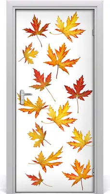 Produktbild von Tulup Türaufkleber 95x205 cm Dekorative Aufkleber Selbstklebend Wasserdichte Tapete Abnehmbar Schlafzimmer Wohnzimmer Wohnkultur - Furnier Wandaufkleber Blätter im Herbst