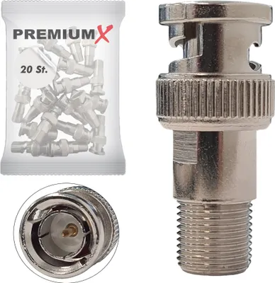 Produktbild von 20x PremiumX F-Adapter F-Buchse - BNC-Stecker