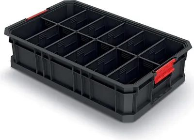 Produktbild von Modulare Transportkiste mit Trennwänden und Ladevermögen bis 50 kg - Stapelbare Aufbewahrungsbox für Werkzeuge und Lagerung