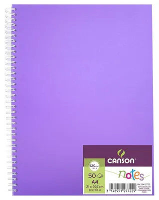 Produktbild von Skizzenbuch Notes A4  50 Blatt 120g violett, mit Spiralbindung,, CANSON