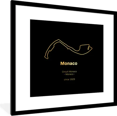 Produktbild von MuchoWow® Gerahmtes Poster F1 - Rennstrecke - Monaco 40x40 cm - Poster mit Schwarzem Bilderrahmen Wandposter Rahmen Foto Bilder - Poster - Plakat im Rahmen