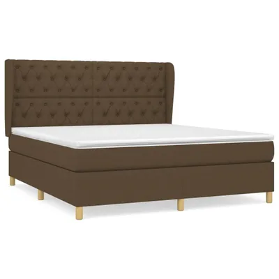 Produktbild von vidaXL Boxspringbett mit Matratze Dunkelbraun 160x200 cm Stoff