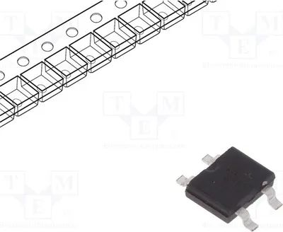 Produktbild von 10x Einphasen Brückengleichrichter If: 0,5A Urmax: 100V Ifsm: 35A MB1F Einphasendi