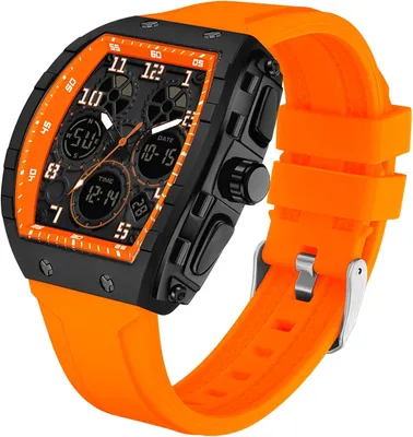 Produktbild von Herren Militär Sportuhr Analog Digital 5ATM Wasserdicht mit LED Licht, Stoppuhr, Countdown, Dualzeit, Silikonarmband Outdoor