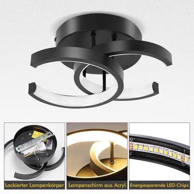 Produktbild von LED Deckenleuchte Dimmbar Deckenlampe Wohnzimmer Büro Schlafzimmer Küchen Lampe,Kaltweiß, Warmweiß, Neutralweiß
