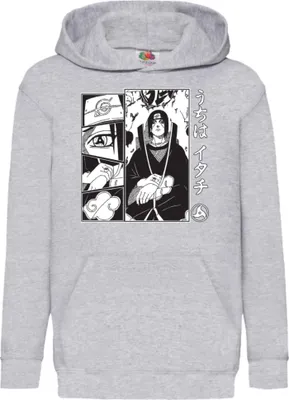 Produktbild von Kinder Kapuzenpullover Naruto Itachi Uchiha 03, 12-13 Jahr - 152 / Grau