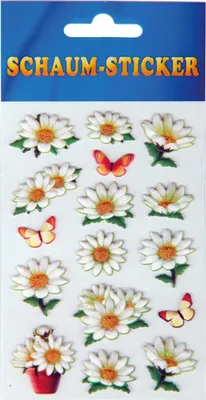 Produktbild von Bestlivings fröhlich bunte Sticker zum Aufkleben, Stickerbögen mit Blumen (Design: Blumen 4)