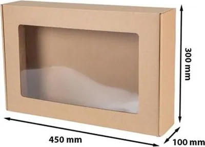 Zdjęcie produktu dla Pudełko Ozdobne Prezentowe Kartonik EKO brąz Z Okienkiem 450x300x100mm