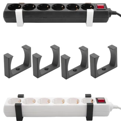 Produktbild von Wandhalterung Steckdosenleiste 2 Paar (4 Stück) Halterung Steckdosenhalter Steckdose Universal Schwarz