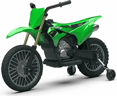 Produktbild von INJUSA - Kawasaki KX85 Elektromotorrad für Kinder ab 3 Jahren, mit Batterie 6V, Gaspedal, Stützräder, Elektrische Bremse, Geschwindigkeit 5 km/h, Grün Farbe