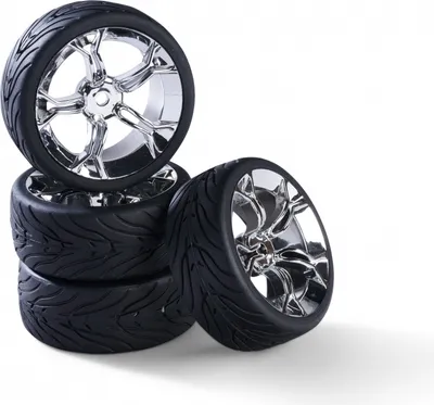 Produktbild von 1:10 Räderset Y-Design Chrom 26mm 4 Stück für RC Modelle