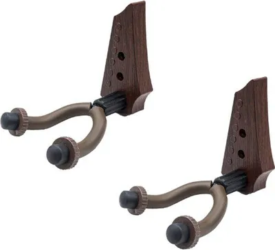 Produktbild von 2 Stücke - Gitarrenhalter - Wandhalter für Gitarre - 9*14*12cm - braun - ABS+stählerner Rohr+rubber