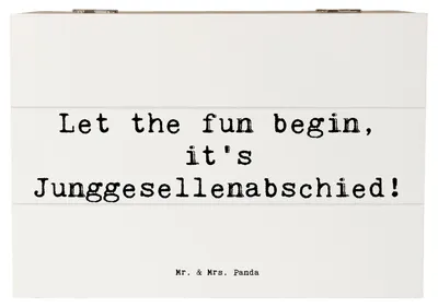 Produktbild von Mr. & Mrs. Panda Geschenkbox Spruch Junggesellenabschied Spaß 22 x 15 cm - Weiß - Geschenk, unvergessliche Momente, Box, Heirat, fotobox, Abenteuer, holzschatulle