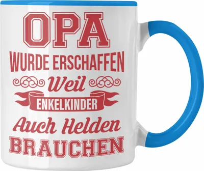 Produktbild von Trendation - Opa Geschenke Geschenk Tasse mit Spruch Opa Geschenkidee Nichte Enkel Vatertag Kaffeetasse Großvater (Blau)