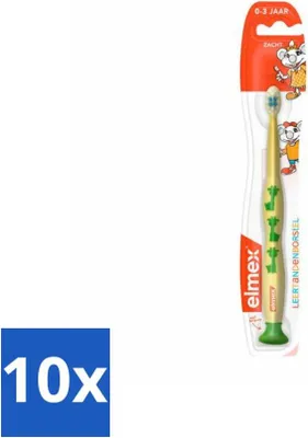 Produktbild von Elmex - Zahnbürste - Weiche Lernzahnbürste (0-3 Jahre) - Kleinkindpflege - 1 Zahnbürste - Vorteilspack - 10 Stücke