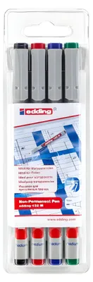 Produktbild von edding 4er SET M Folienschreiber 4-152-4 non-permanent sortiert 4 St./Pack. 152 M