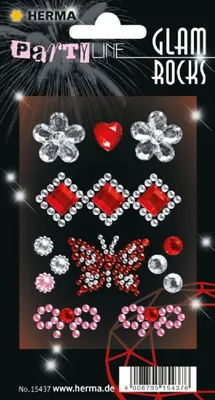 Produktbild von HERMA FASHIONLine Glam Rocks Butterfly Sticker silber 1 Blatt 15 Stück