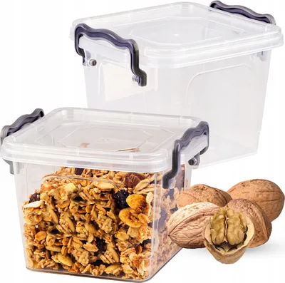 Zdjęcie produktu dla SuperButelki - Pojemnik do przechowywania żywności, 550ml, MULTIBOX, 0,55l, z pokrywką, funkcjonalność i wygodna w kuchni, uniwersalny, kwadratowy