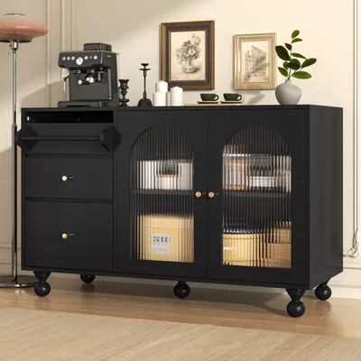 Produktbild von Sideboard 160/40/80.5 cm, Mehrzweckschrank mit Türen, Aufbewahrungsschrank, Küchenbuffet, Küchenschrank