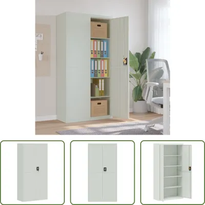 Immagine prodotto di The Living Store schedario grigio chiaro 90x40x180 cm acciaio