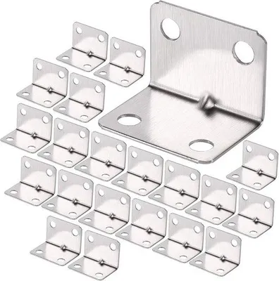 Produktbild von Famanu Eckverbindungen aus Edelstahl für Möbel und Holzbau - Set von 100 Stück