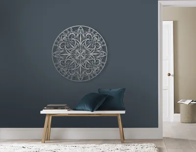 Produktbild von Art for the Home Wanddekoration Metal Kunst Luxus Mandala Rund Silber durchmesser 80 cm