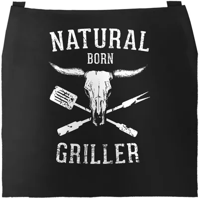 Produktbild von Grill-Schürze für Männer mit Spruch Natural Born Griller Vintage Moonworks® schwarz unisize
