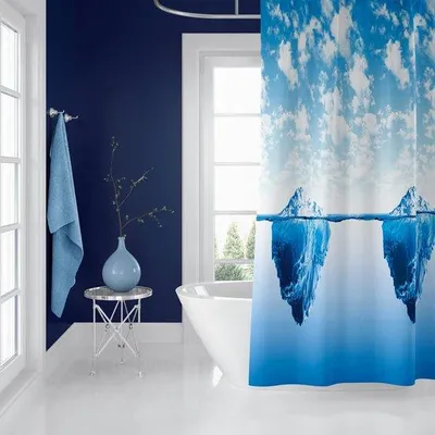 Obrázek produktu pro Sprchový závěs odolný proti plísním, 100 % polyester, 180 x 200 cm