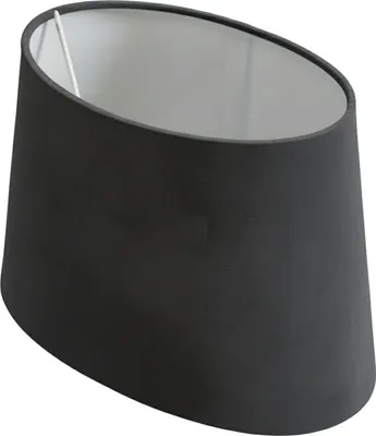 Produktbild von Lampenschirm Samtoptik | Grau | Oval | H19 x B20 X L 31 | Polyester