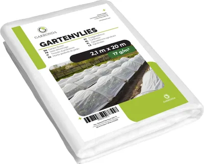 Produktbild von Garronda Gartenvlies 17 g/m² Weiß 2,1 m x 20 m atmungsaktiv UV-beständig Frostschutz für Frühbeet und Gemüsebeet GD-0175