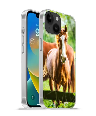 Produktbild von MuchoWow® Handyhülle Schutzhülle Hülle für Apple iPhone 14 - Softcase Pferde - Licht - Wiese Silikon Softcase Handy Hülle - Mobiltelefonhülle