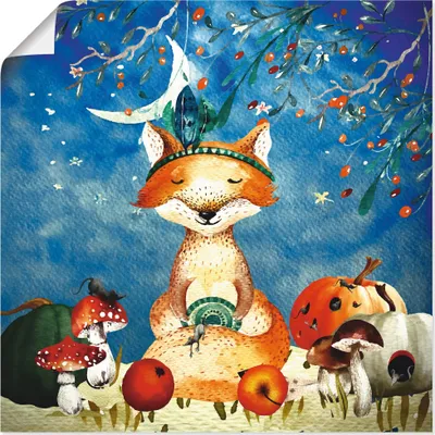 Produktbild von ARTland Poster Der müde Fuchs Größe: 50x50 cm