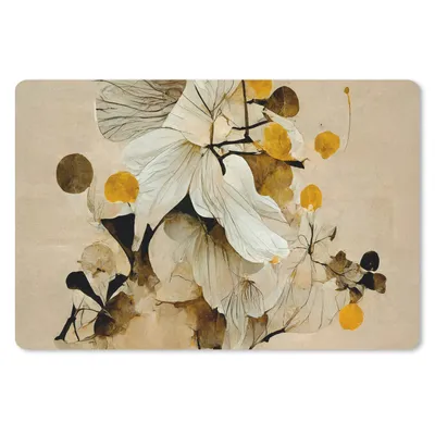 Produktbild von MuchoWow® Mauspad Mousepad Blumen - Pflanzen - Gold - Vintage 27x18 cm - Mousepads - Maus Mat - Pad - Mausunterlage - Büroartikel - Desk Matten