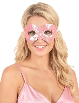 Produktbild von Venezianische Pailletten-Maske rosa - Einheitsgröße